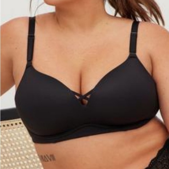 TORRID 360 XO BACK SMOOTHING WIRE-FREE PUSH-UP PLUNGE BRA 42 DDD Everday Bra NWT - Picture 1 of 11